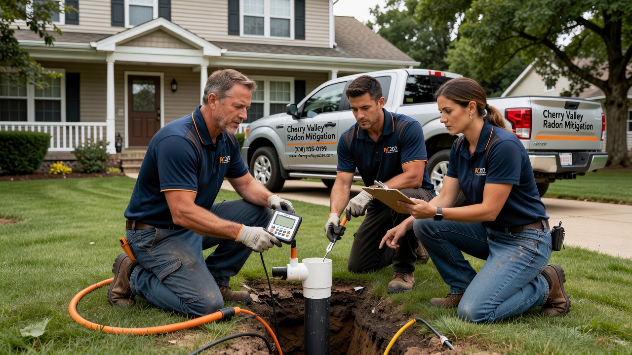 radon mitigation contractor Cherry Valley Ohio team