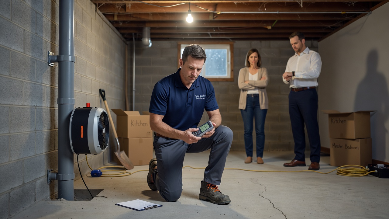 Ohio licensed radon professional technician inspecting home