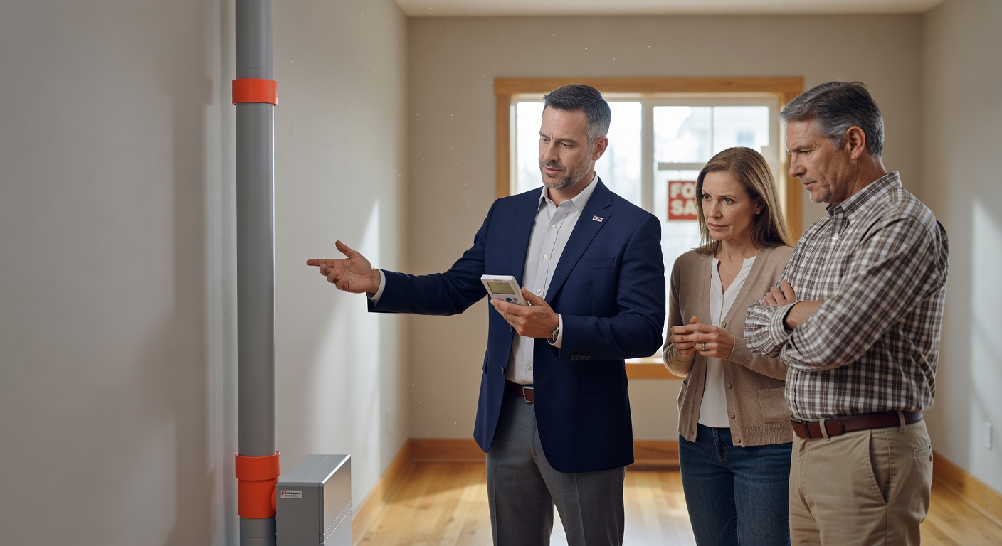 real estate agent showing home client