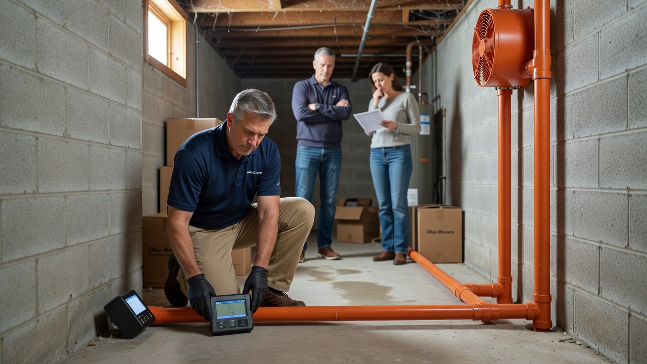 radon test kit basement Ohio home inspection