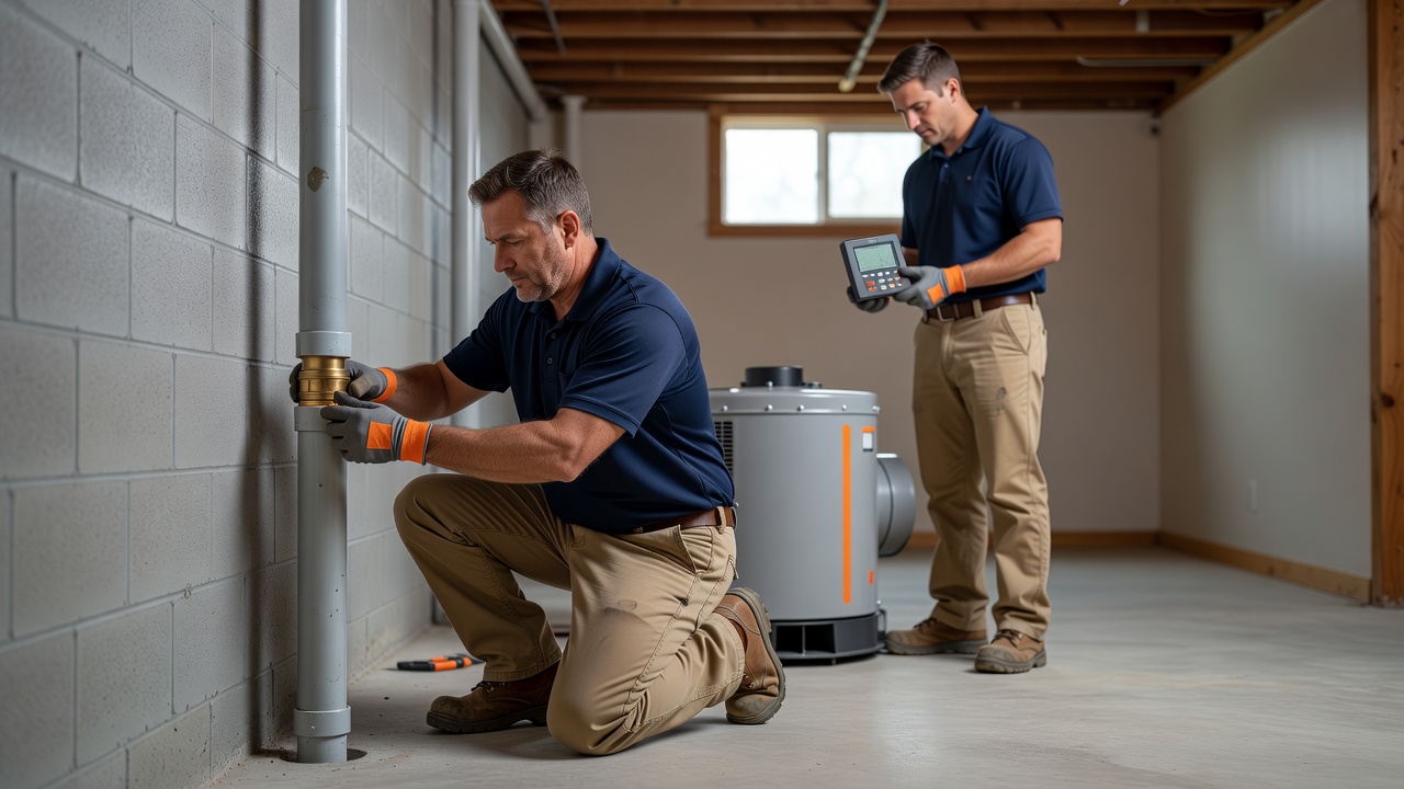 radon mitigation system installation basement Ohio
