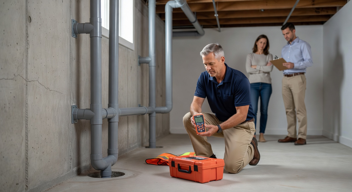 radon mitigation pvc pipe basement system