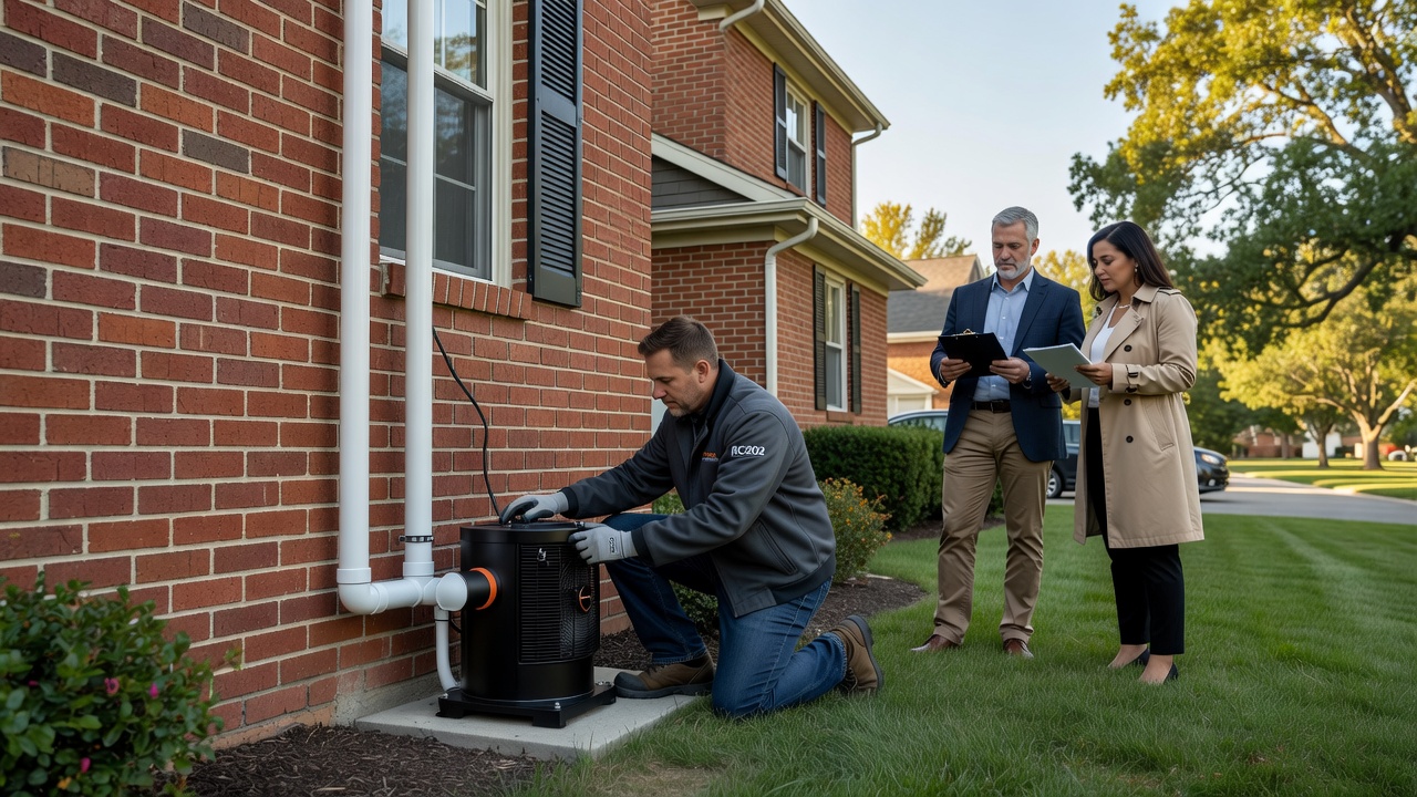 Lorain Ohio home exterior radon mitigation system installed