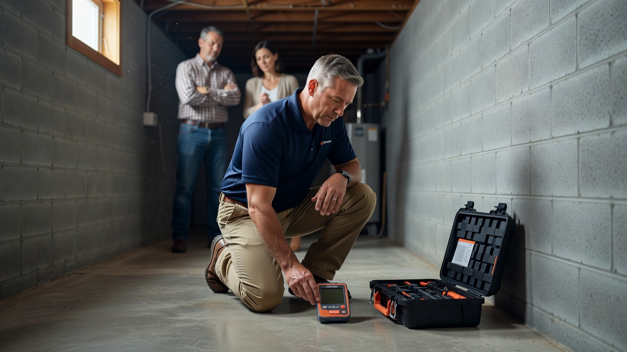 radon test kit professional inspector basement