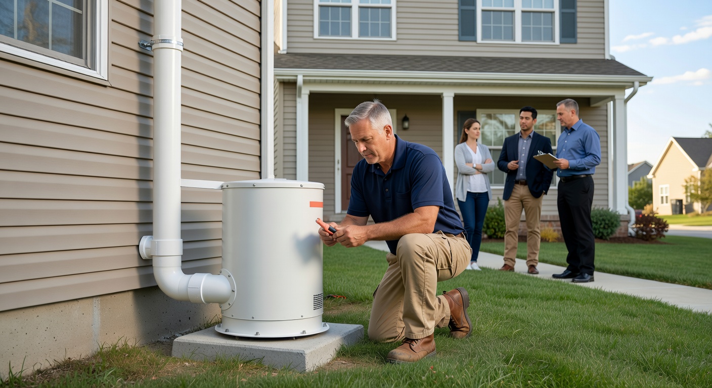 radon mitigation PVC pipe fan exterior installation Ohio home