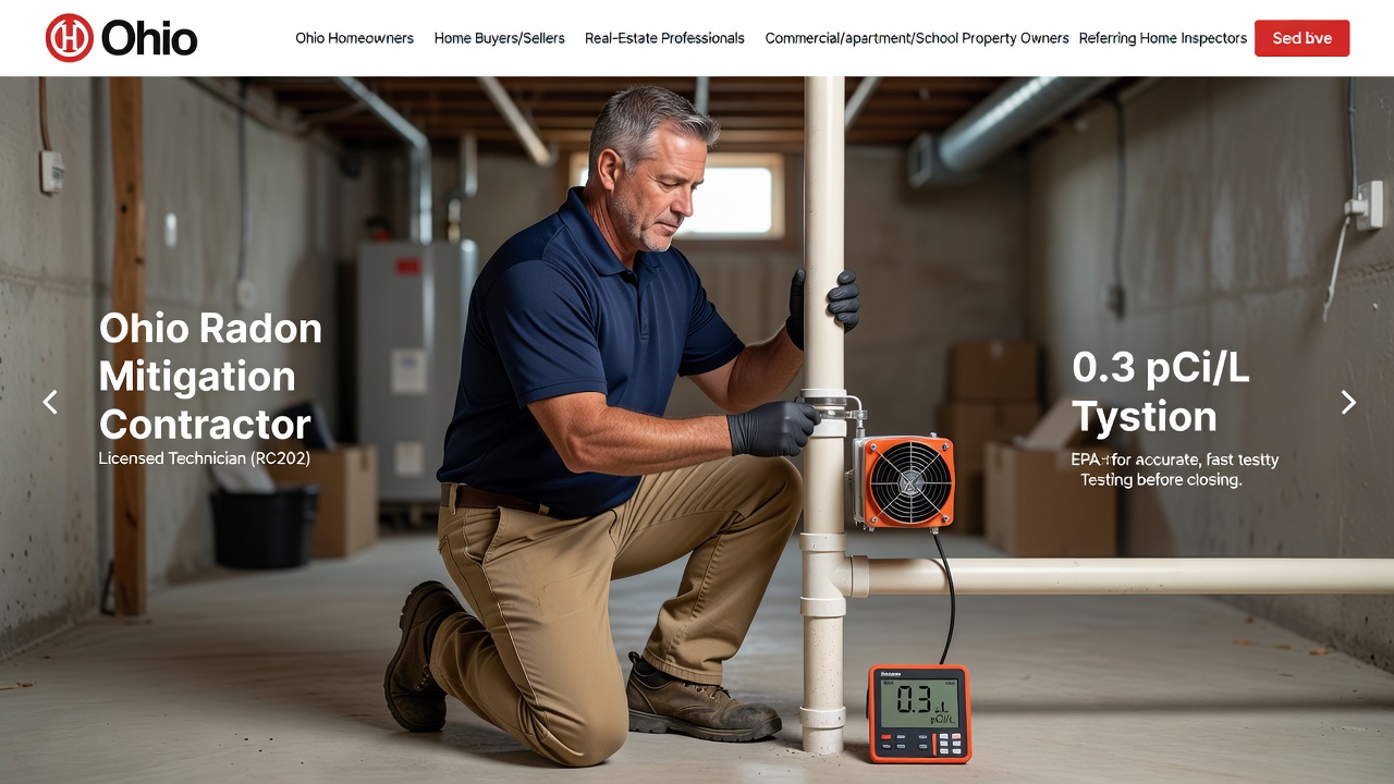 Ohio radon mitigation contractor licensed technician