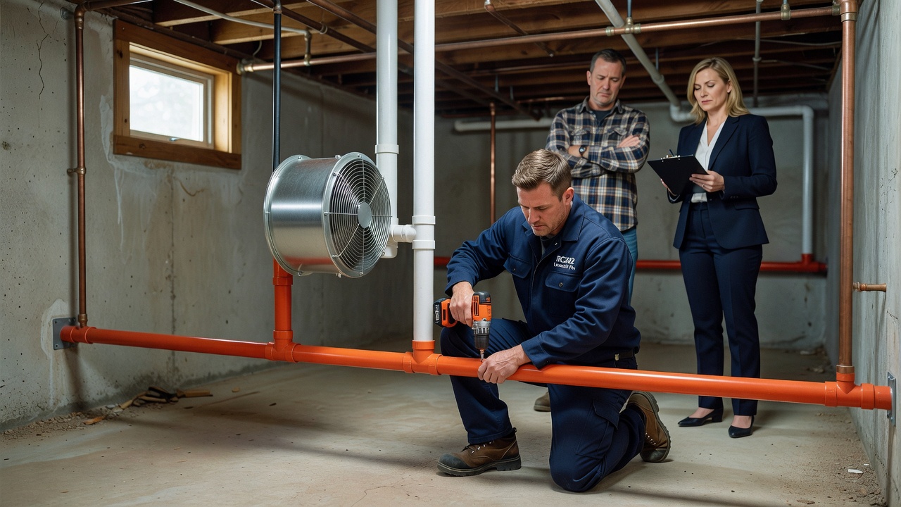 radon mitigation system installation Ohio home basement
