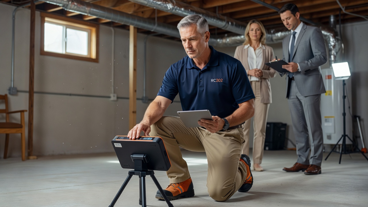 radon testing continuous monitor basement inspection