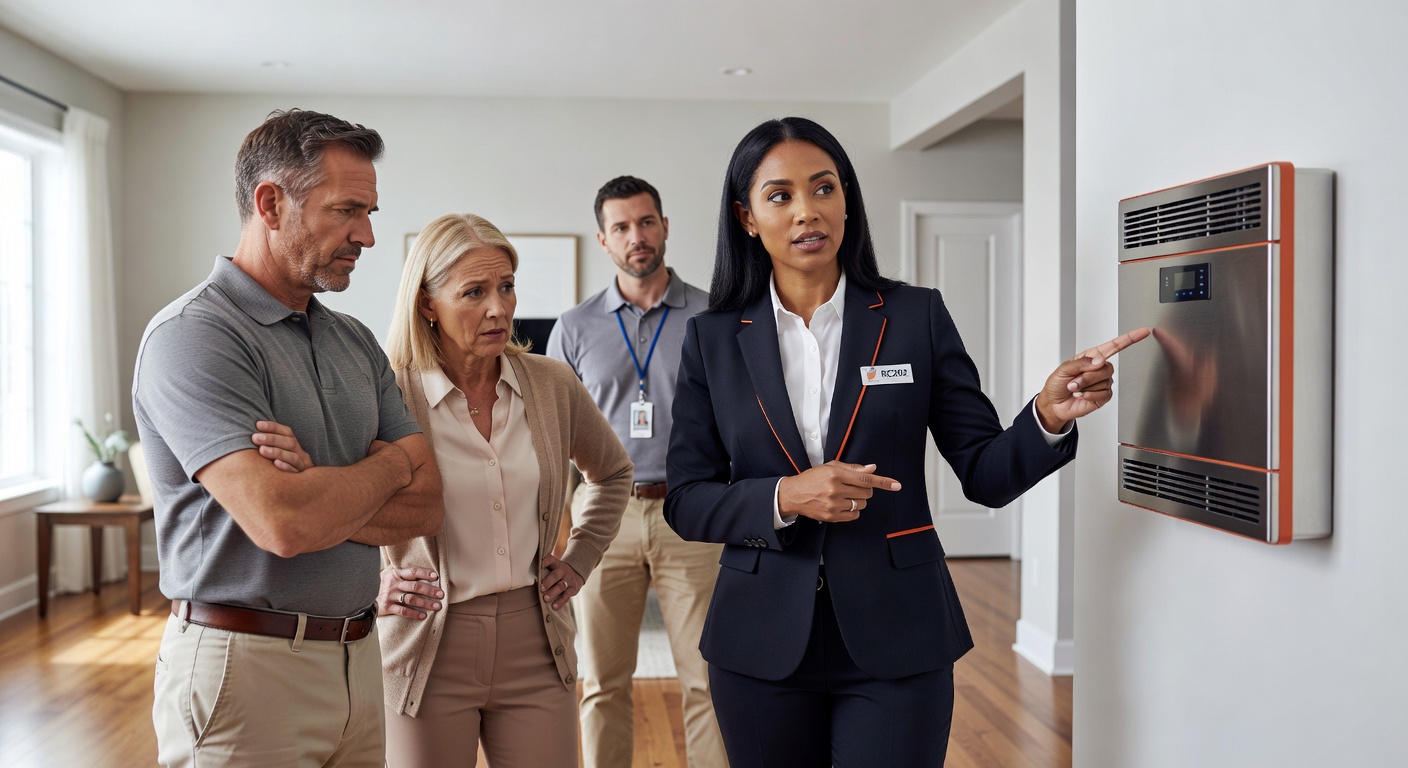real estate agent showing home client