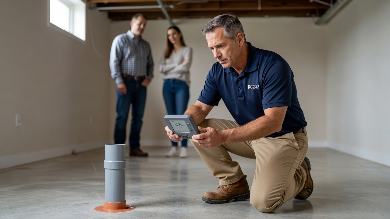 continuous radon monitor device basement Ohio