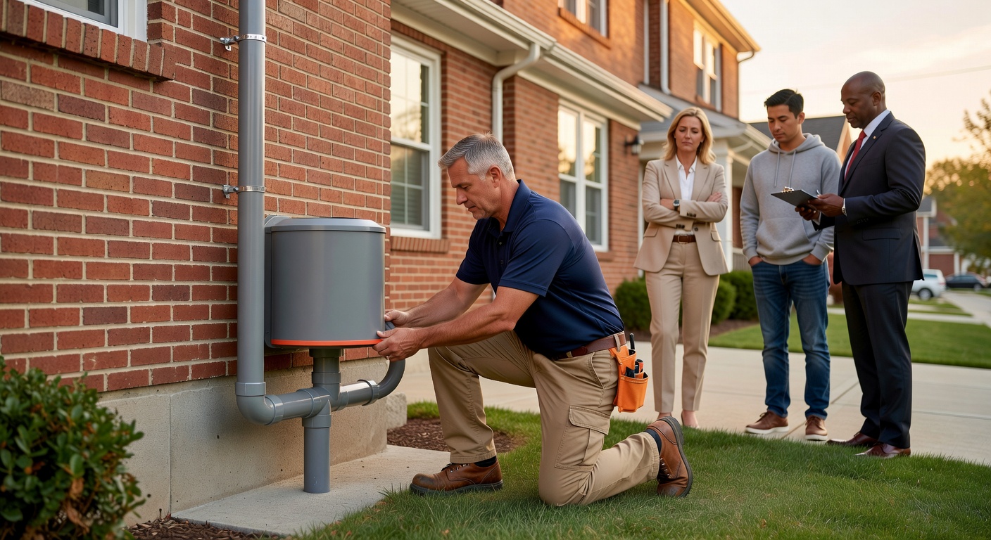 radon mitigation system installation Ohio home exterior