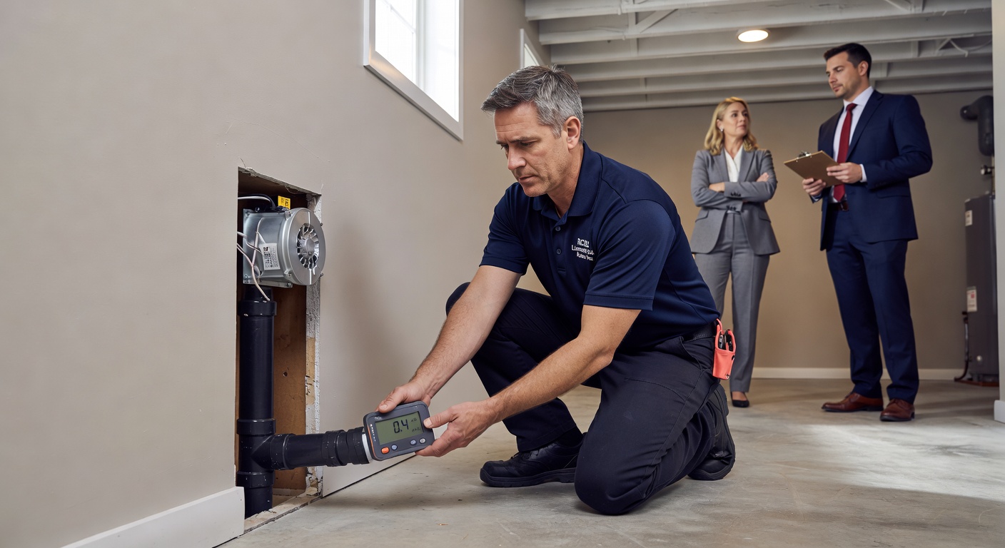 radon testing device basement professional