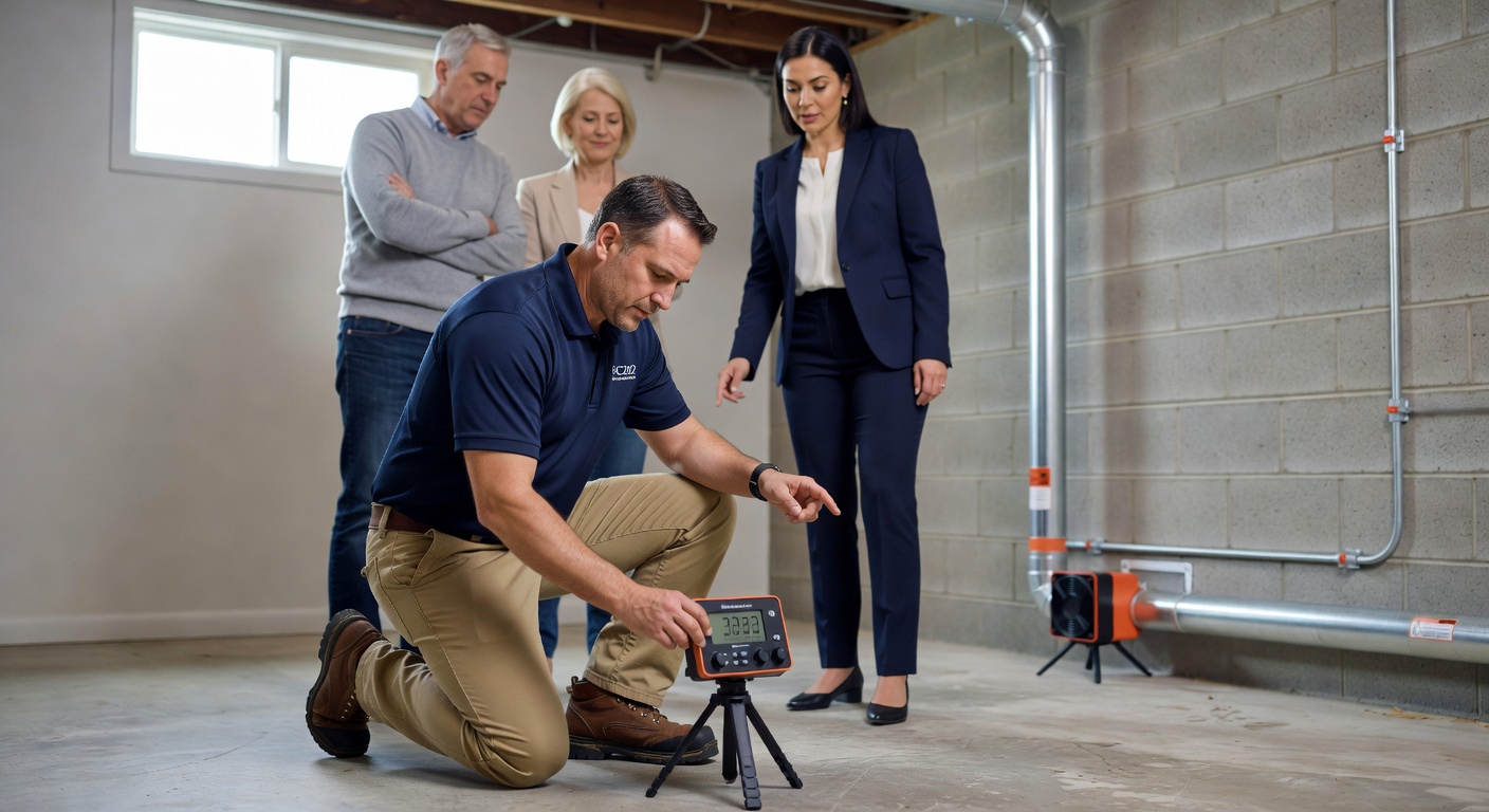 professional radon testing equipment continuous monitor home