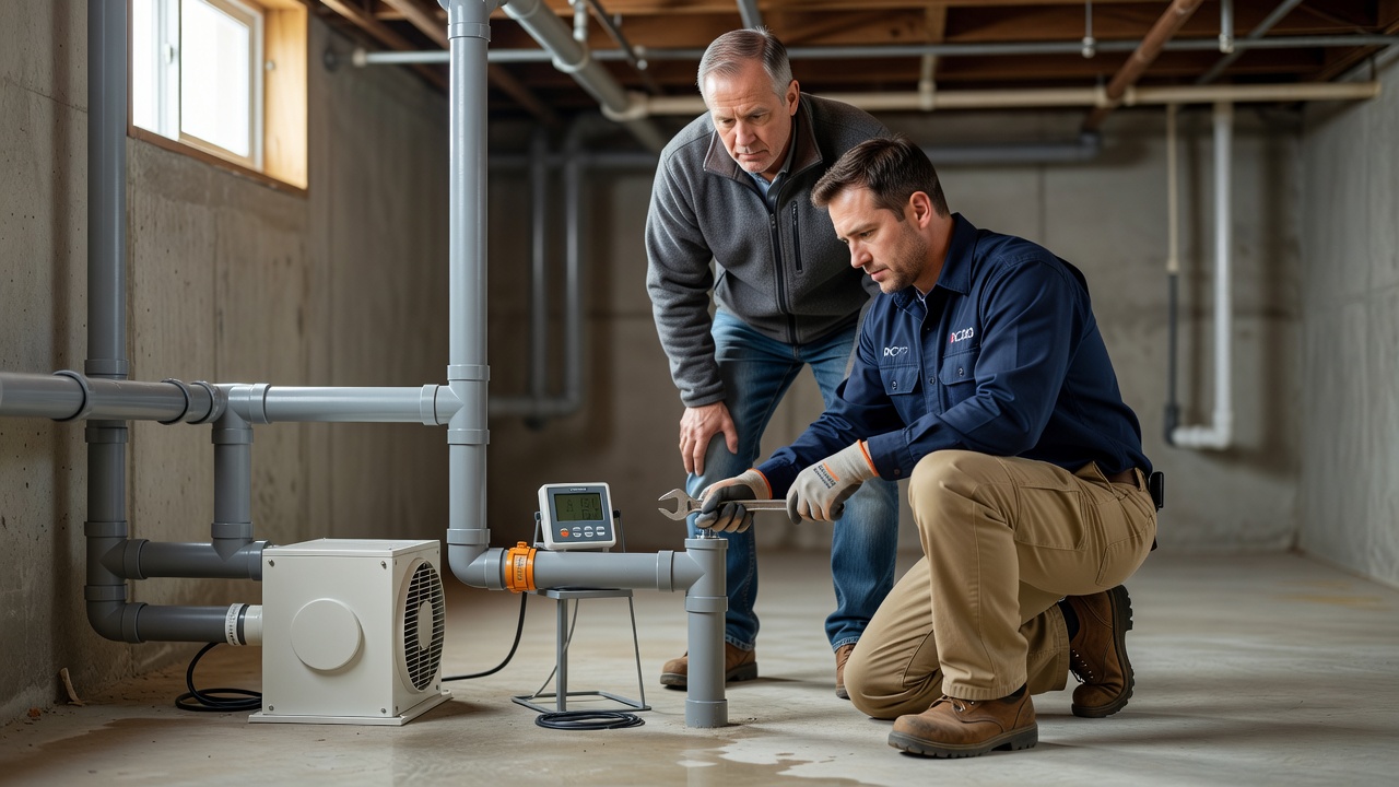 radon mitigation system installation Ohio basement