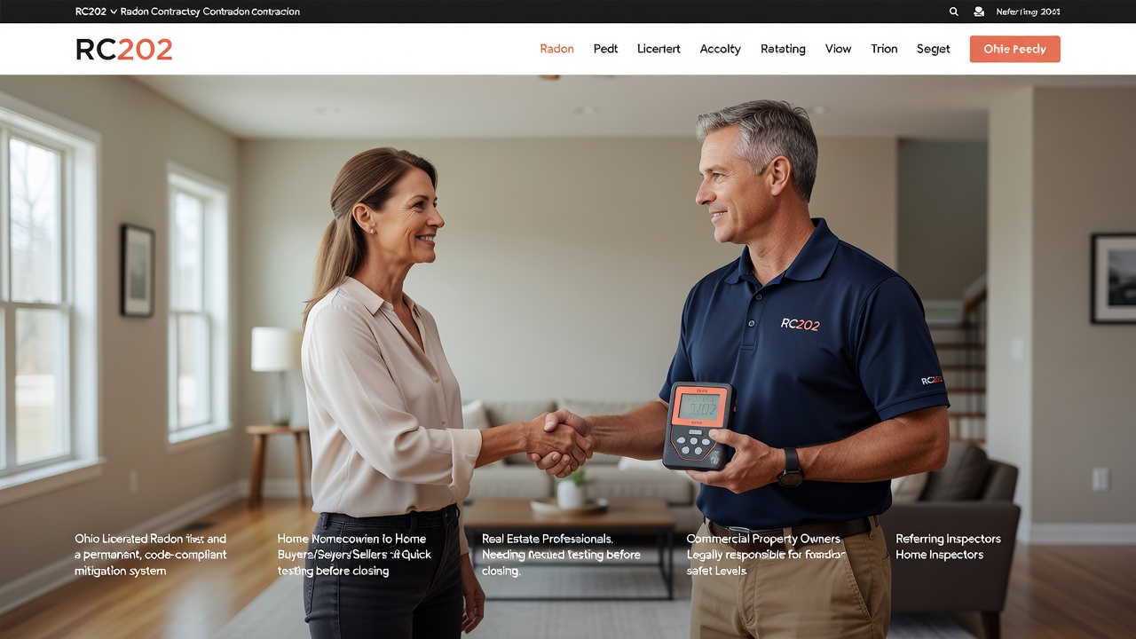 licensed radon contractor Ohio handshake homeowner
