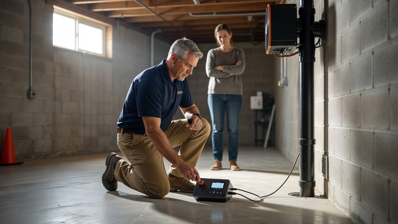 continuous radon monitor device basement testing