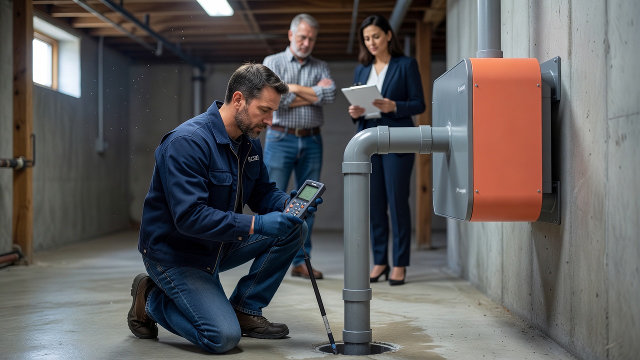 radon mitigation system installation Ohio basement