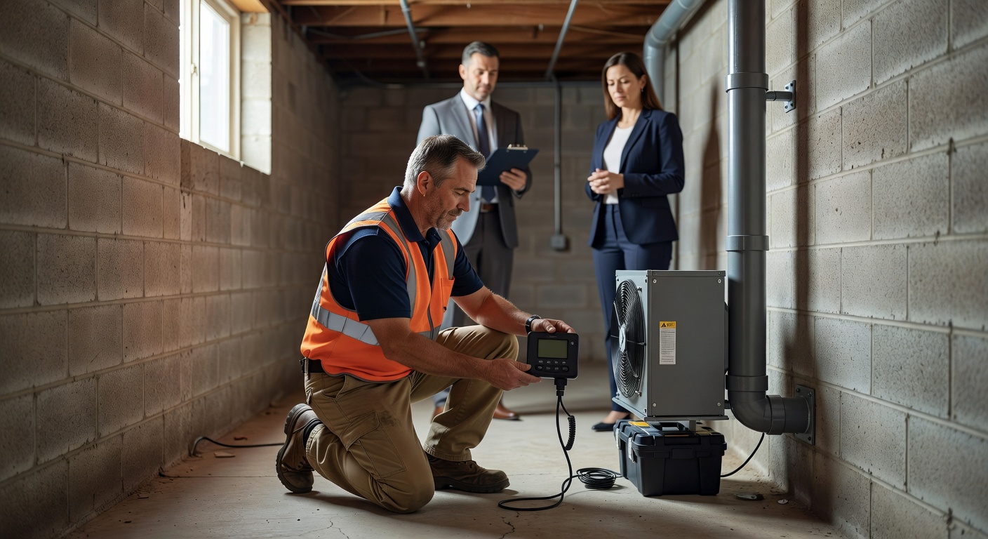 continuous radon monitor device basement Ohio home