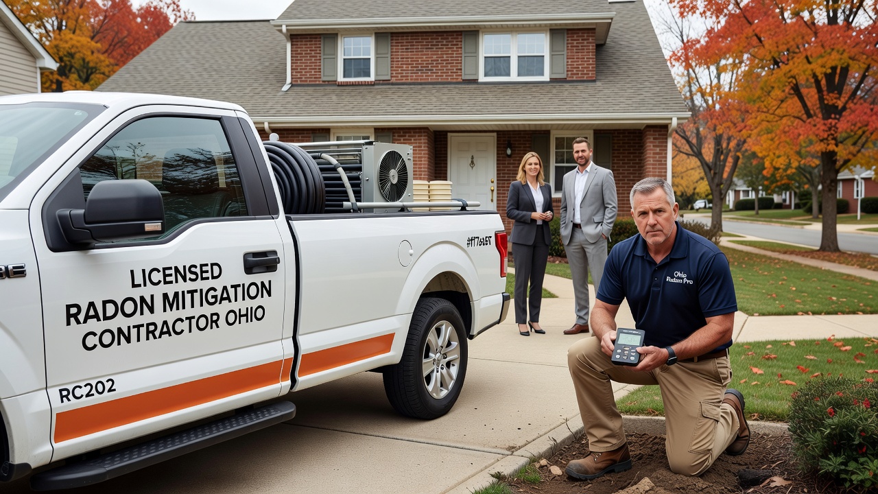 licensed radon mitigation contractor Ohio truck