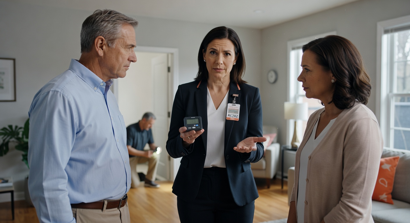 real estate agent showing home client