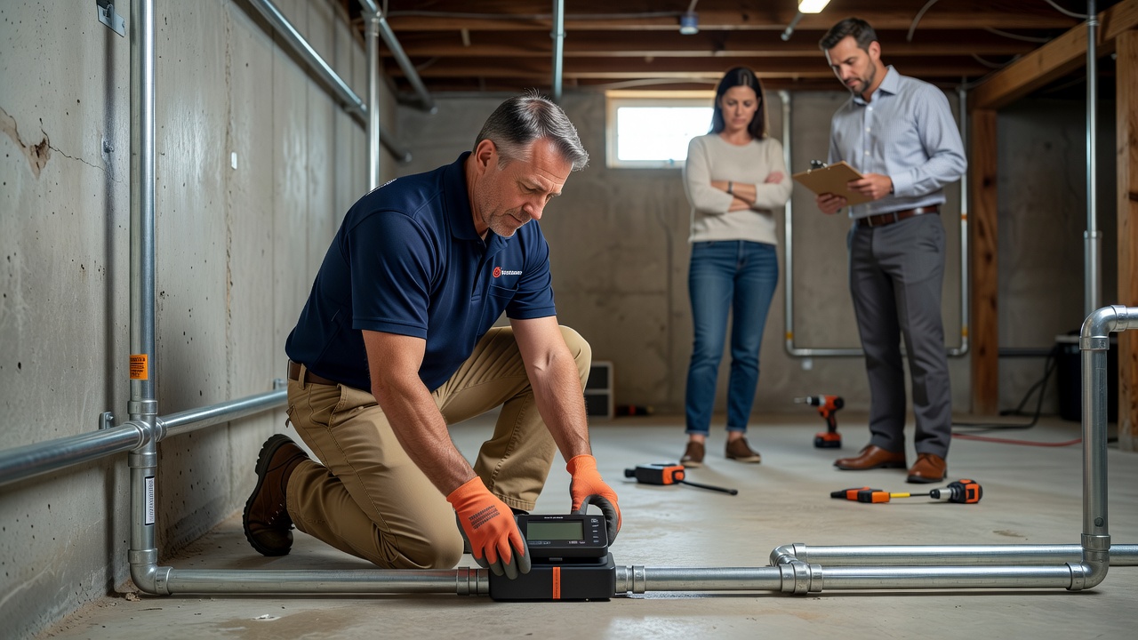 continuous radon monitor device professional installation