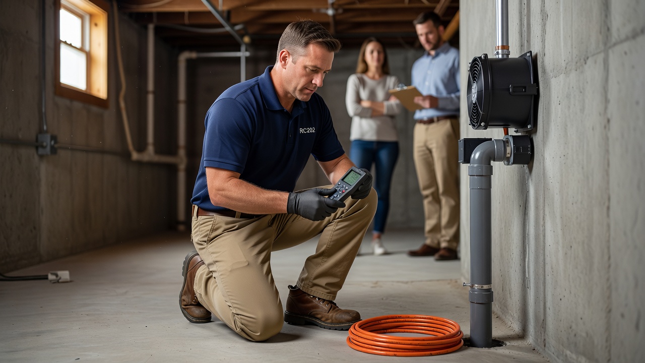 Ohio radon mitigation technician licensed professional installing system