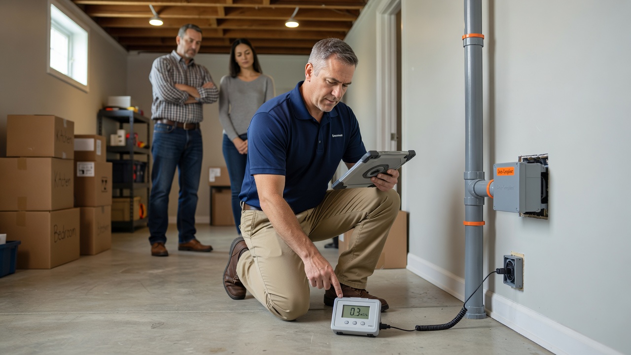 continuous radon monitor device basement Ohio