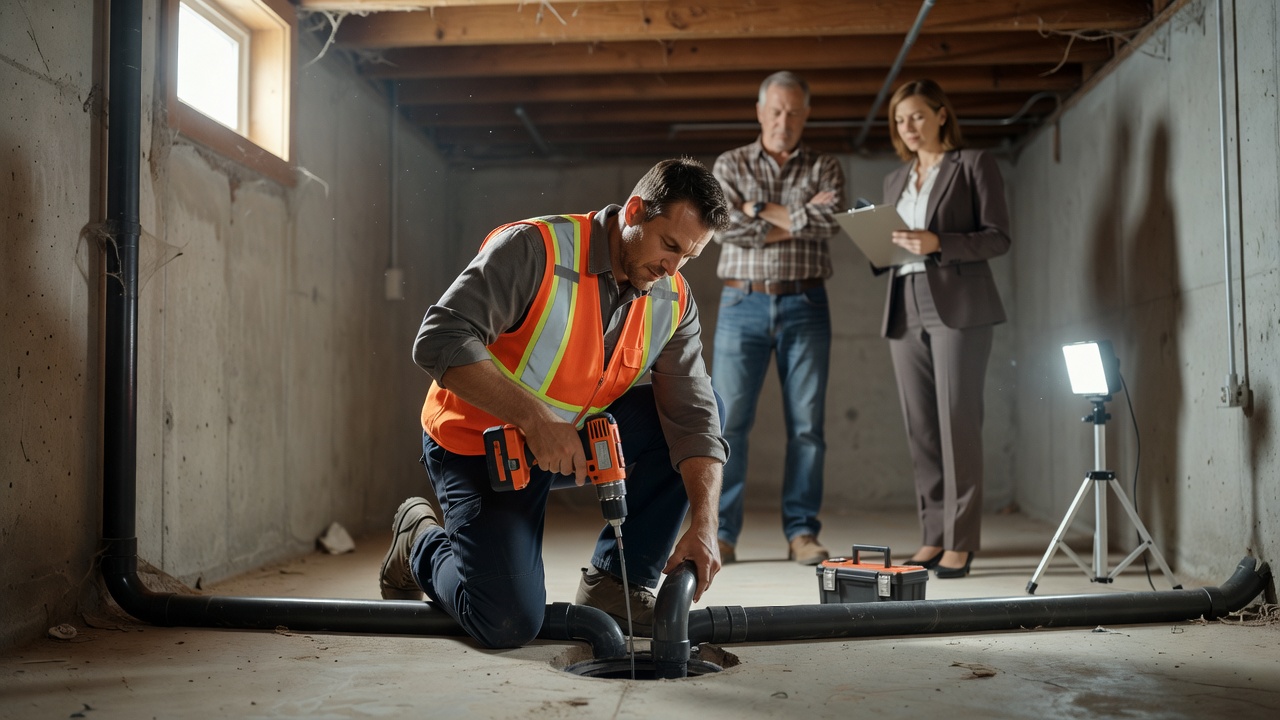 radon mitigation system installation Ohio home basement