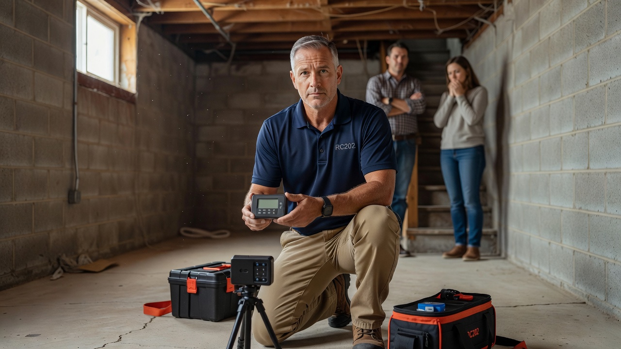 radon testing continuous monitor basement Ohio