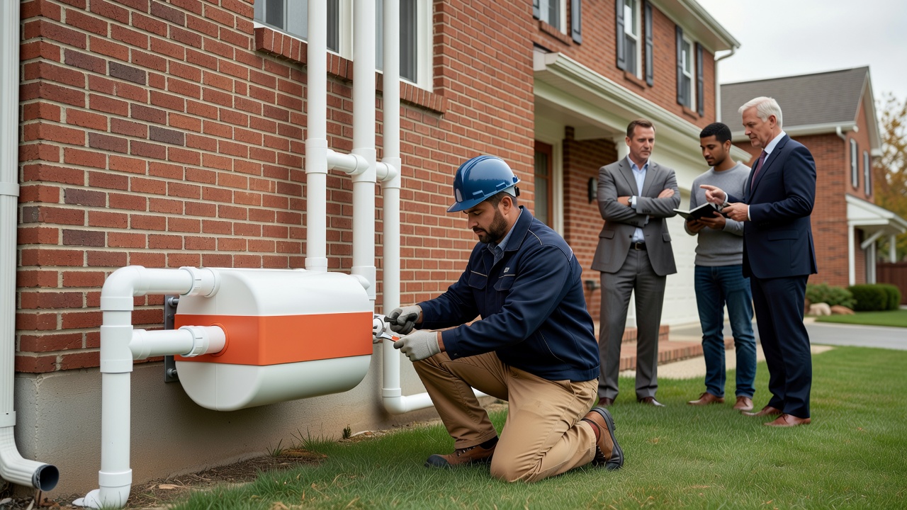 radon fan PVC pipe exterior home Ohio