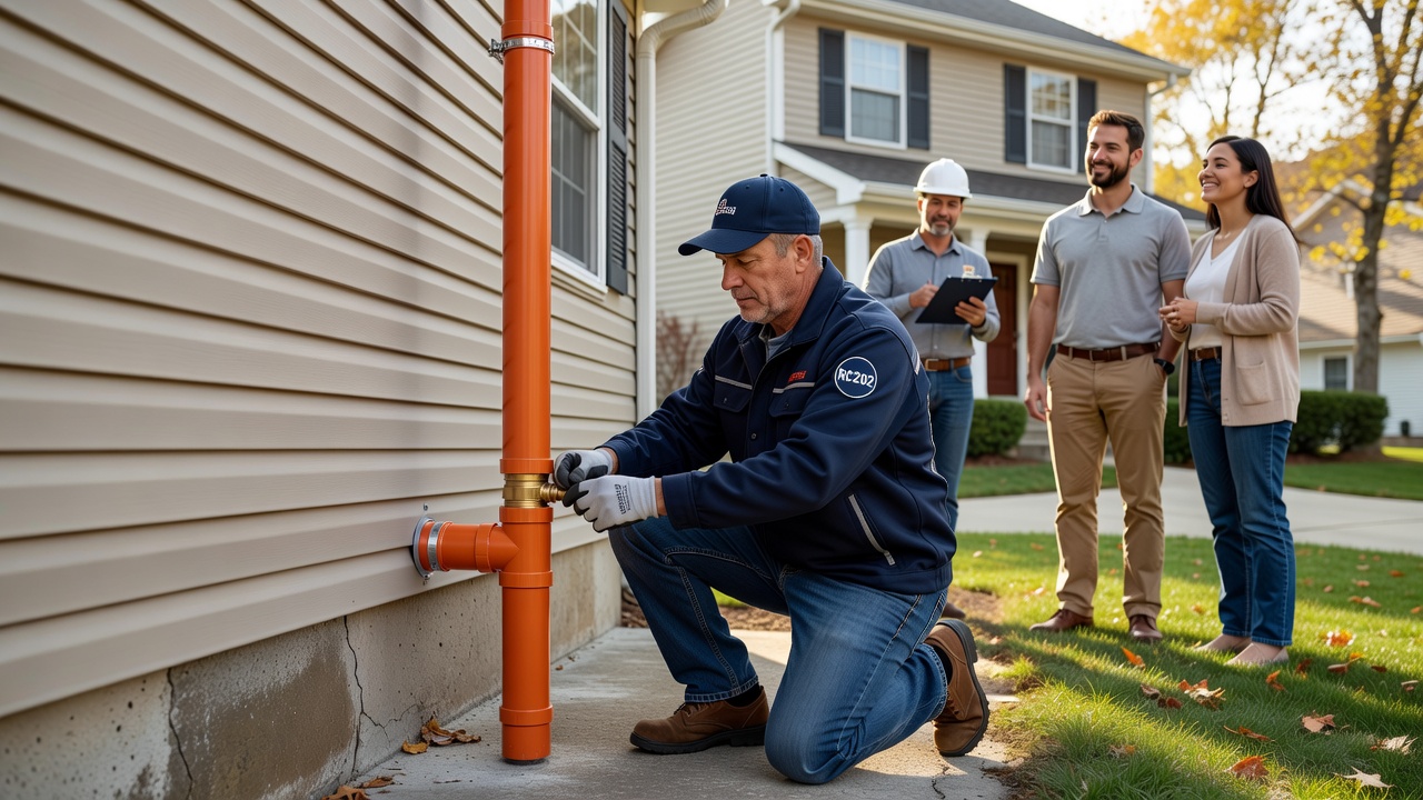 radon mitigation system installed on Ohio home exterior
