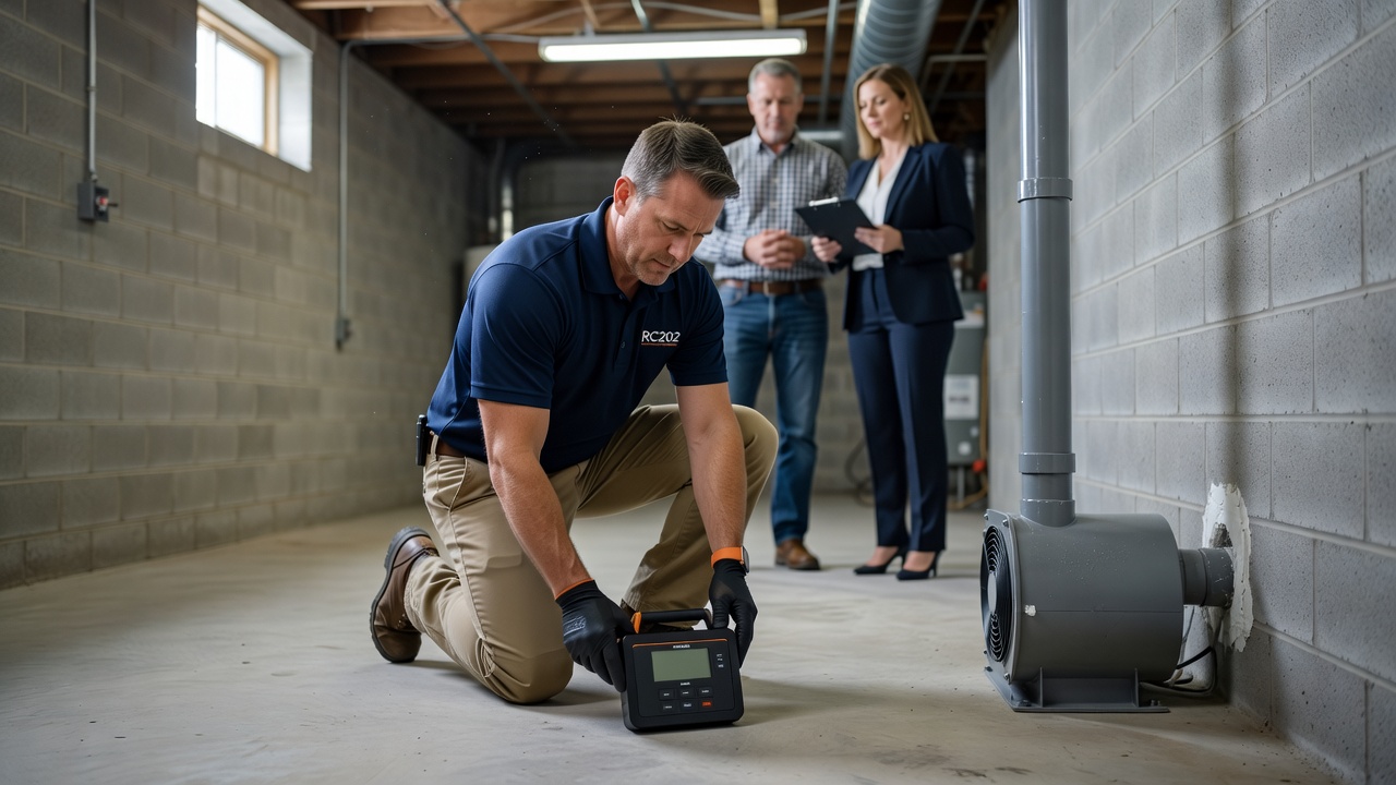 continuous radon monitor device basement Ohio