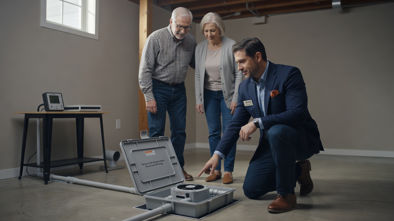real estate agent showing home client