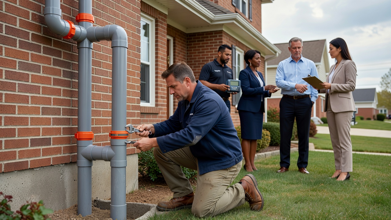 radon mitigation PVC pipe exterior house installation