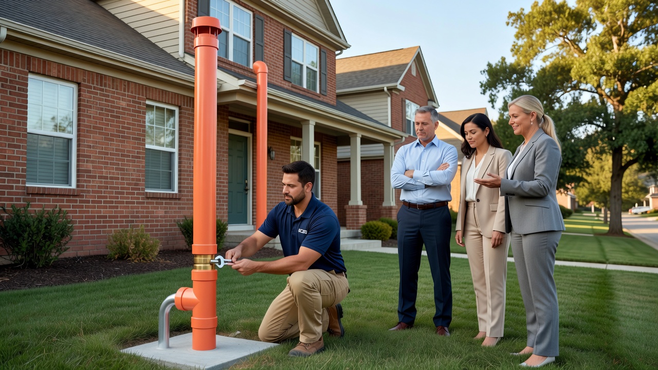 radon mitigation system installed on Ohio home exterior