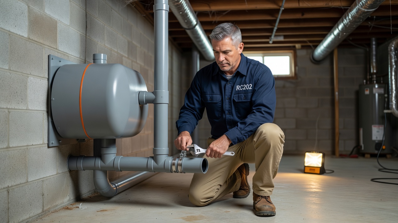 radon mitigation fan installation technician