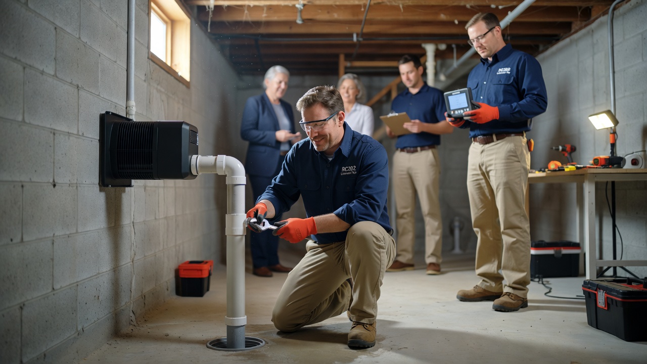 radon mitigation system installation Ohio basement