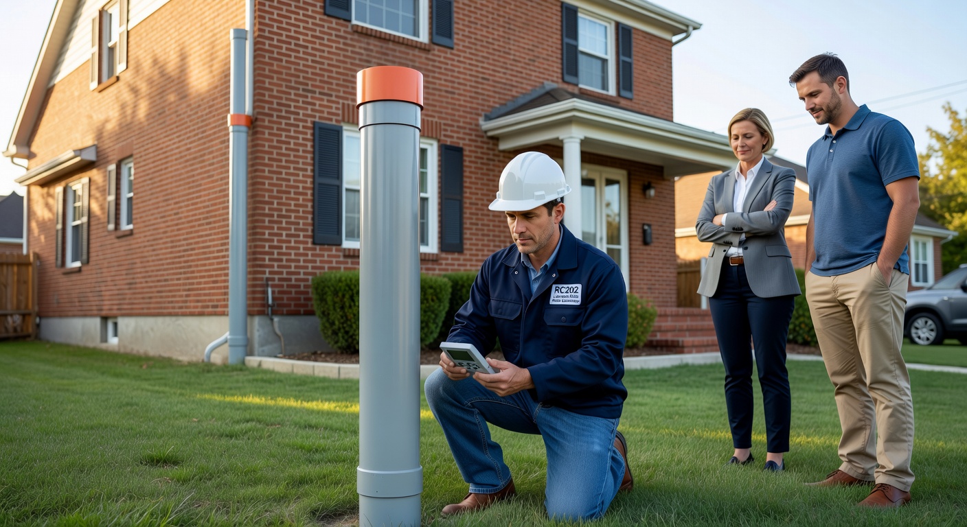 radon mitigation system installed on Ohio home exterior