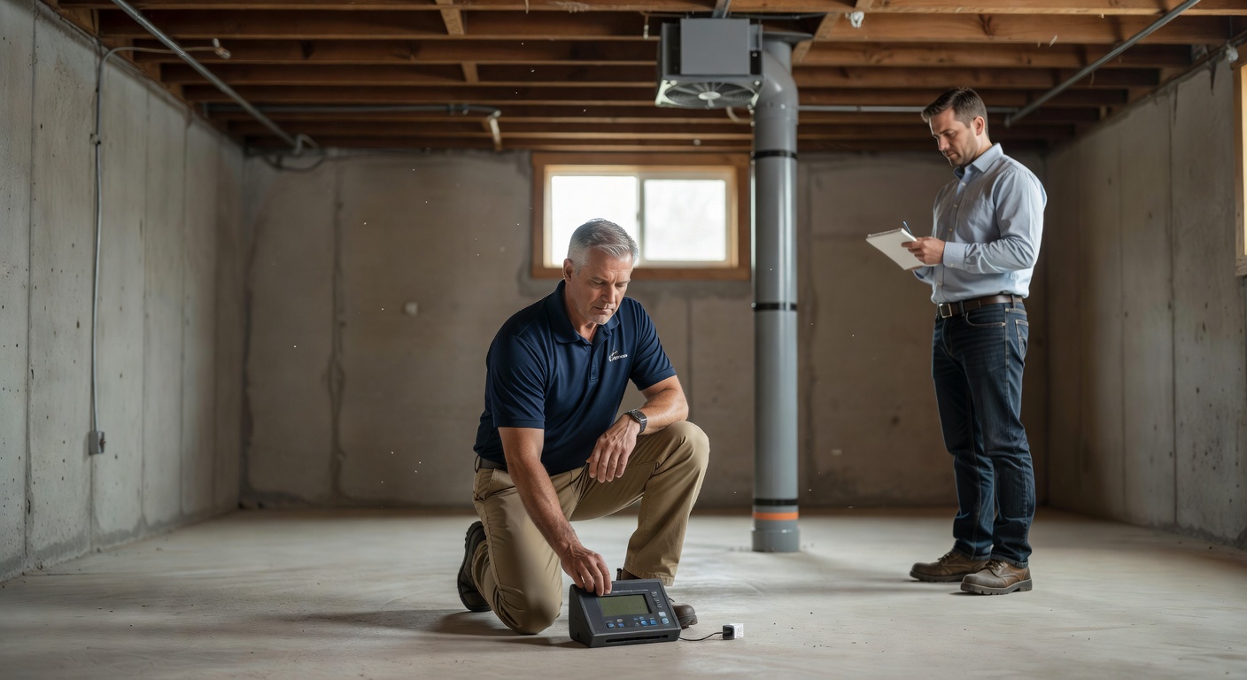 radon testing monitor basement Ohio home