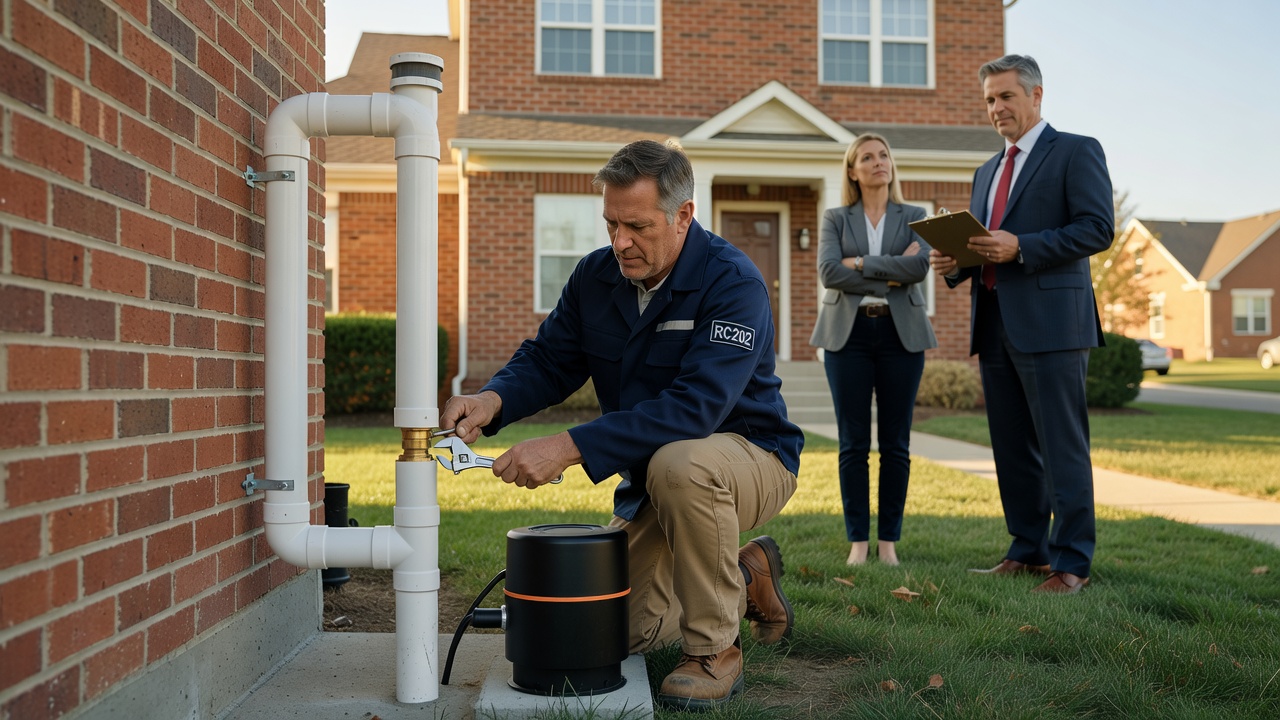 radon mitigation system installation Ohio home exterior