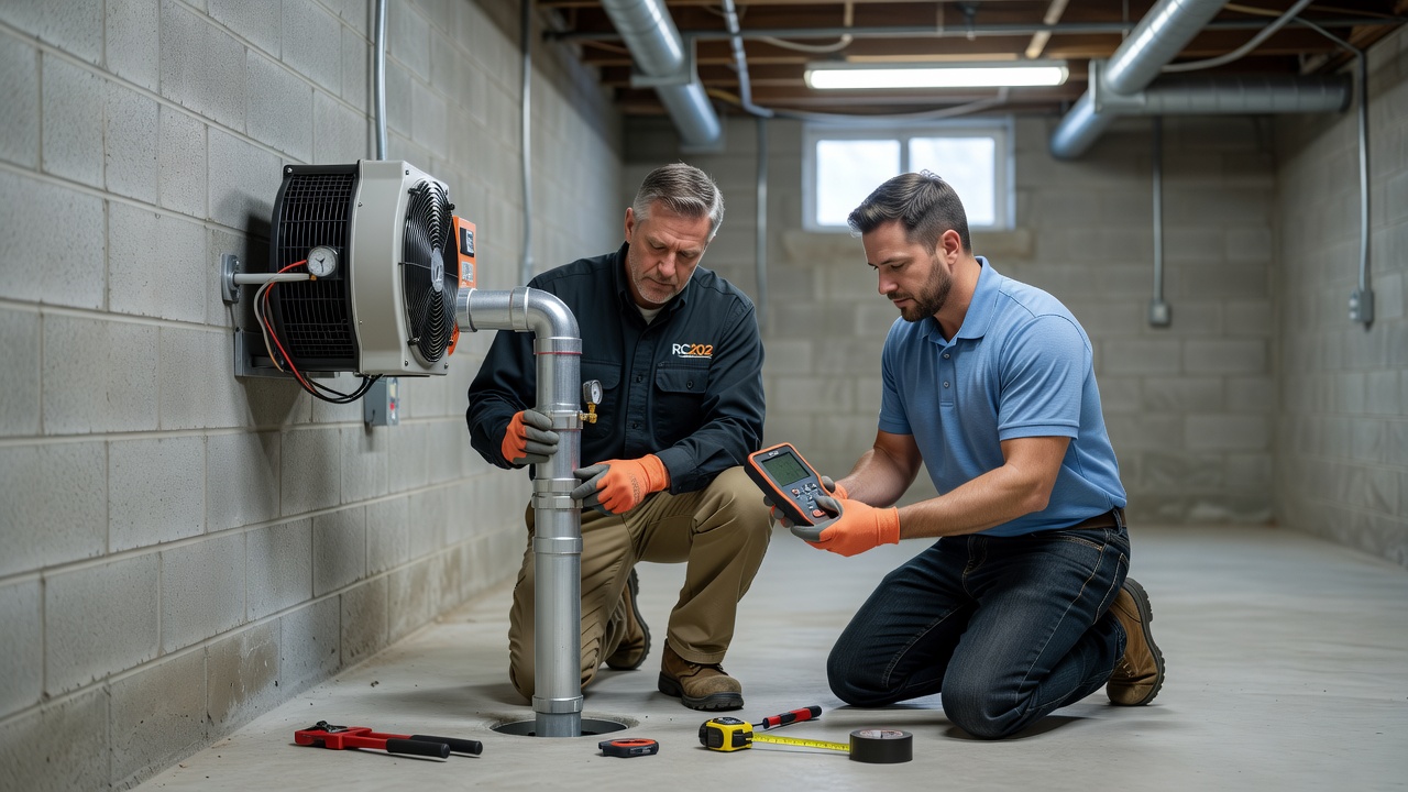 radon mitigation system installation Ohio basement