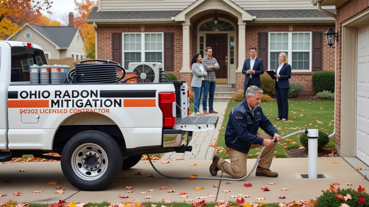 Ohio radon mitigation contractor truck professional