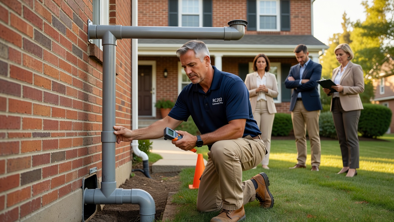 radon mitigation pipe exterior installation house