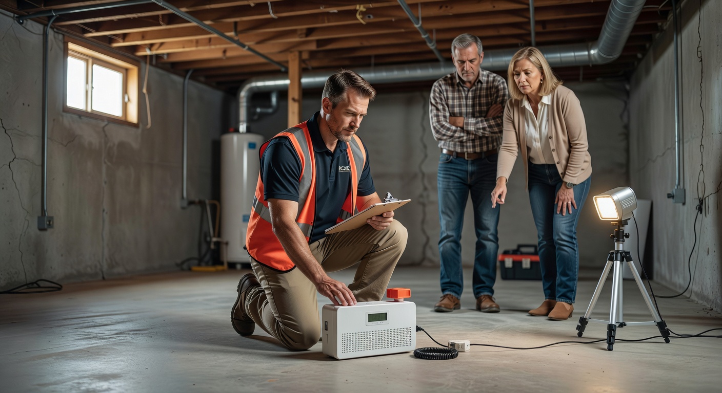 continuous radon monitor device basement test