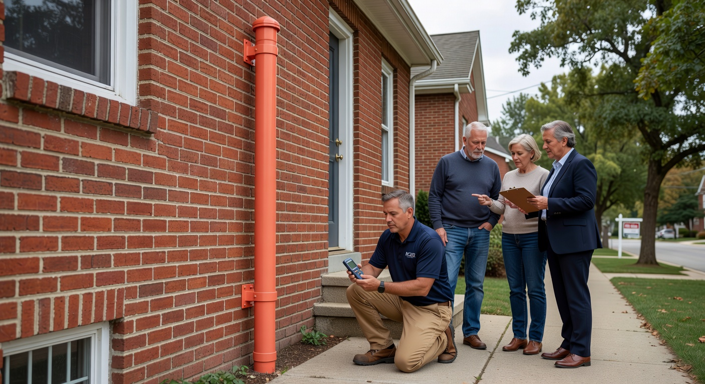 radon mitigation pipe exterior wall ohio house