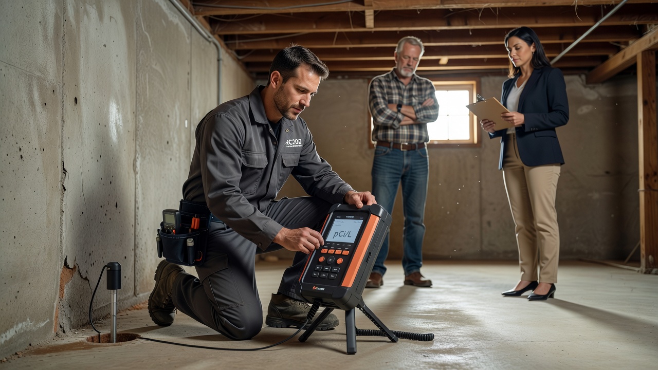 continuous radon monitor device basement testing