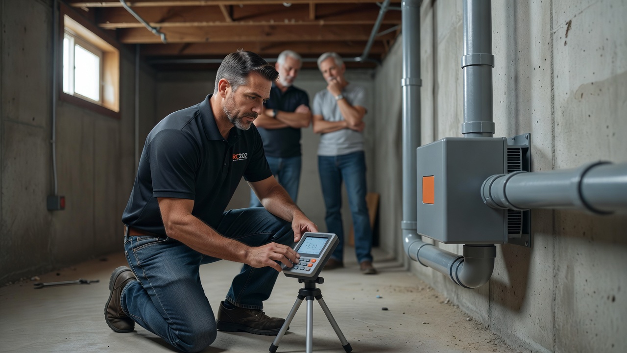 radon testing monitor basement inspection