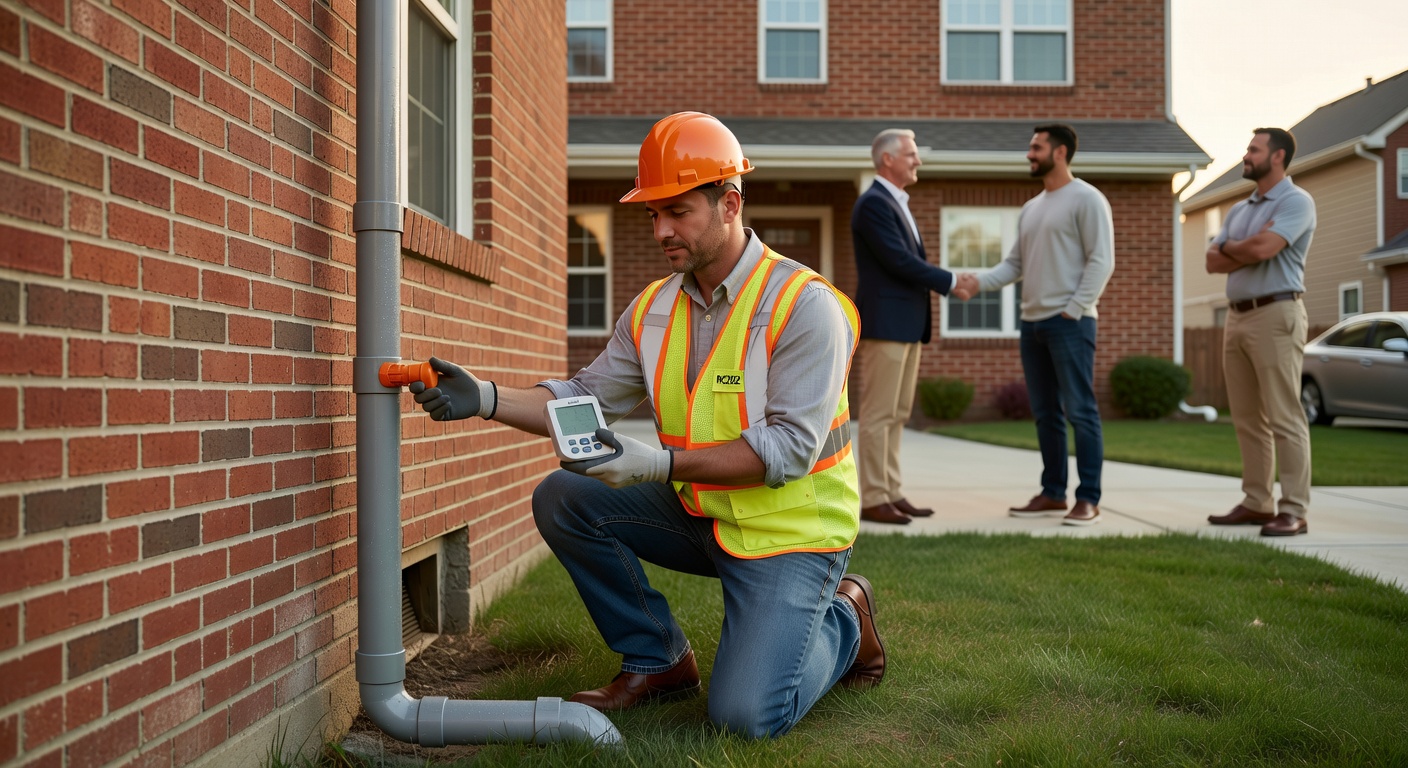 radon mitigation pipe exterior Ohio house professional