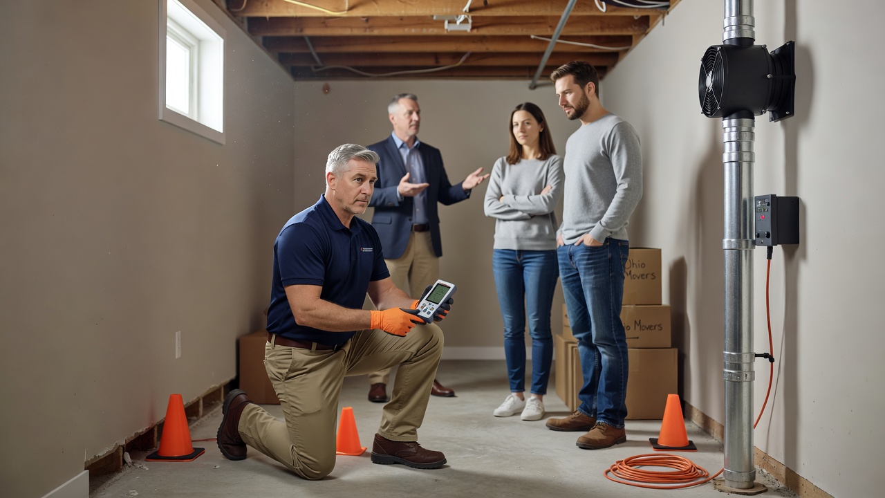 radon testing device home inspection Ohio basement