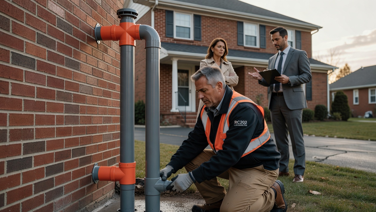 radon mitigation pipe exterior residential home Ohio